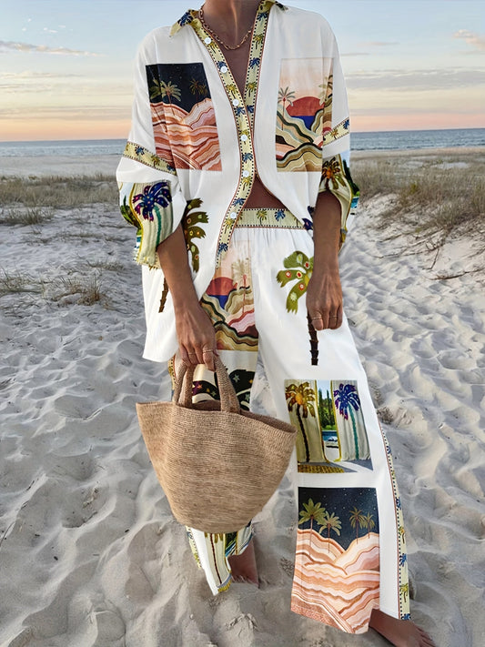 Hannah | Grafische Maxi Jurk – Perfect voor het Strand
