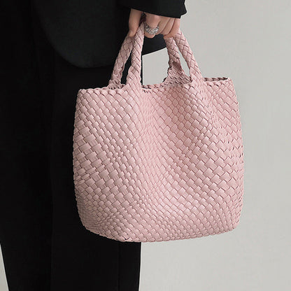 Seana | Strand Shopper – Gevlochten Dames Tas met Pouch