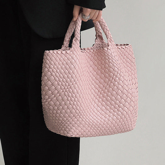 Seana | Strand Shopper – Gevlochten Dames Tas met Pouch