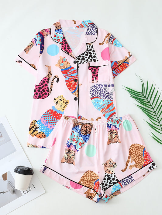 Isabella | Luchtige Dames Pyjama Set – Zomers & Vrolijk in KleurComfortabele Thuisoutfit