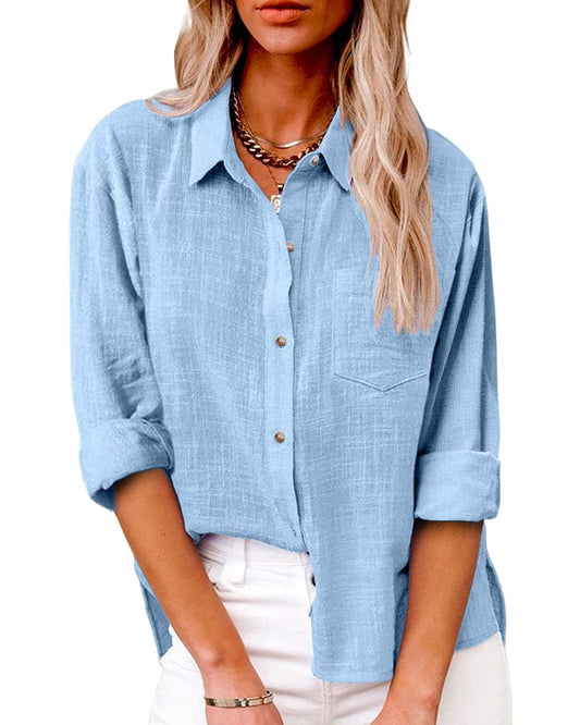 Zuci | Zomerse Blouse van Ademend Katoenlinnen