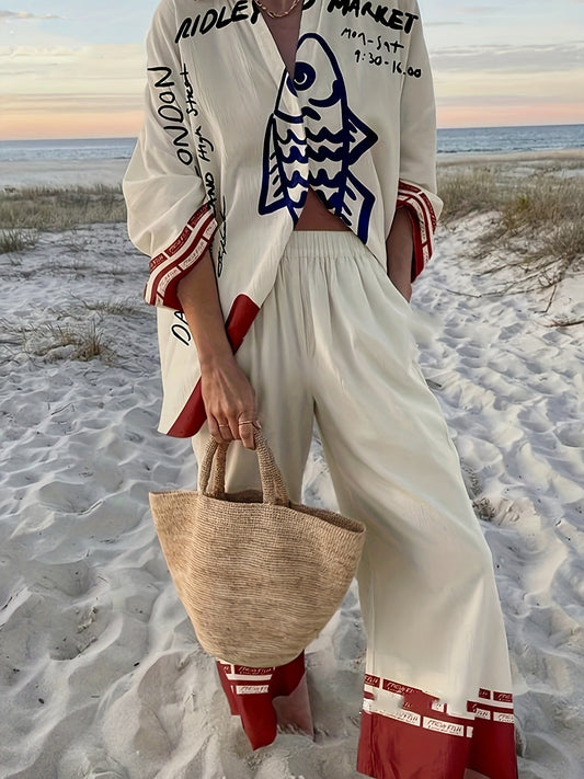 Olivia | Kimono met Print – Zomerse Cover-Up voor Stranddagen