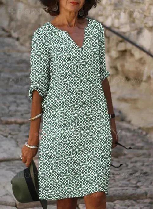 Karine | Jurk tot op de Kuit met Zomerse Elegant
