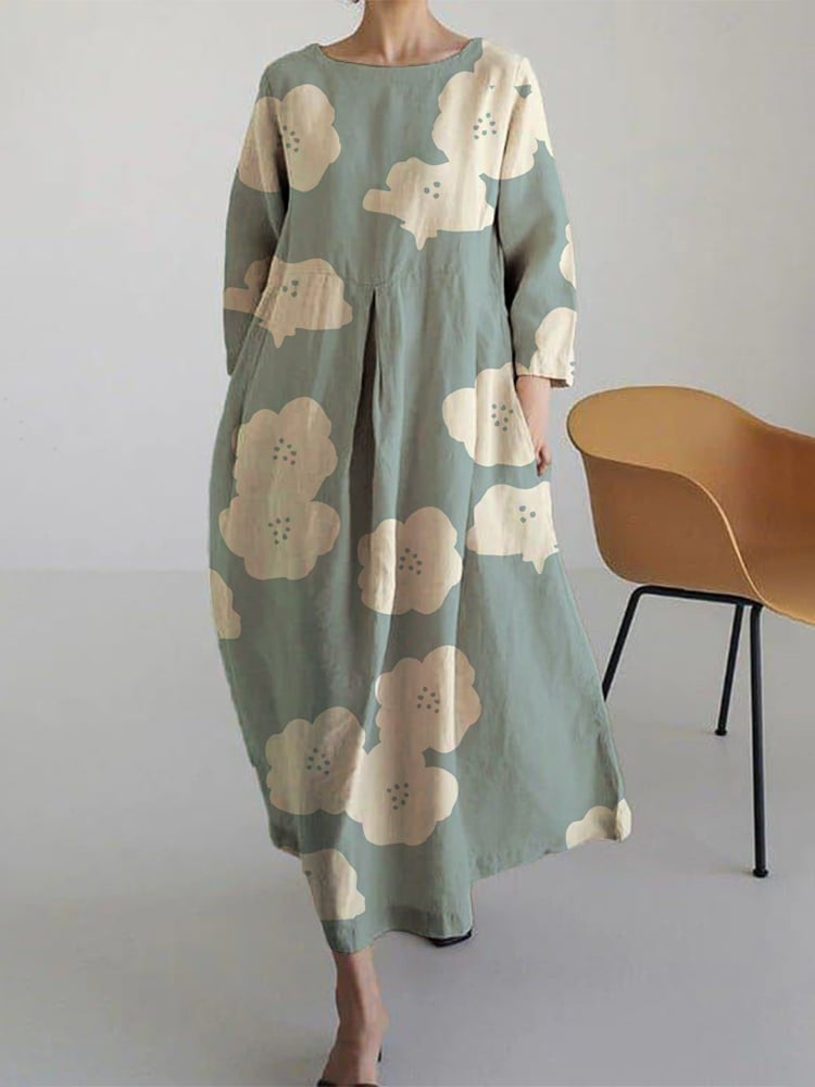 Jamies | Elegante high-end jurk met ronde hals en losse pasvorm
