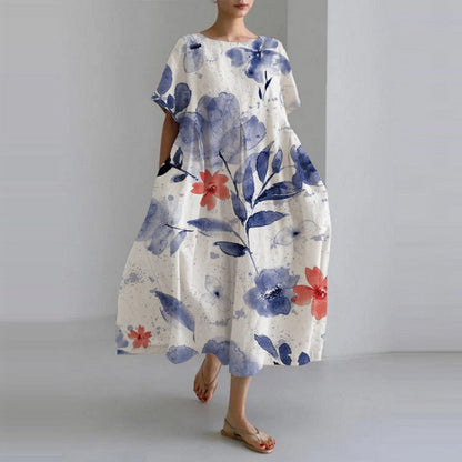 Jamies | Elegante high-end jurk met ronde hals en losse pasvorm