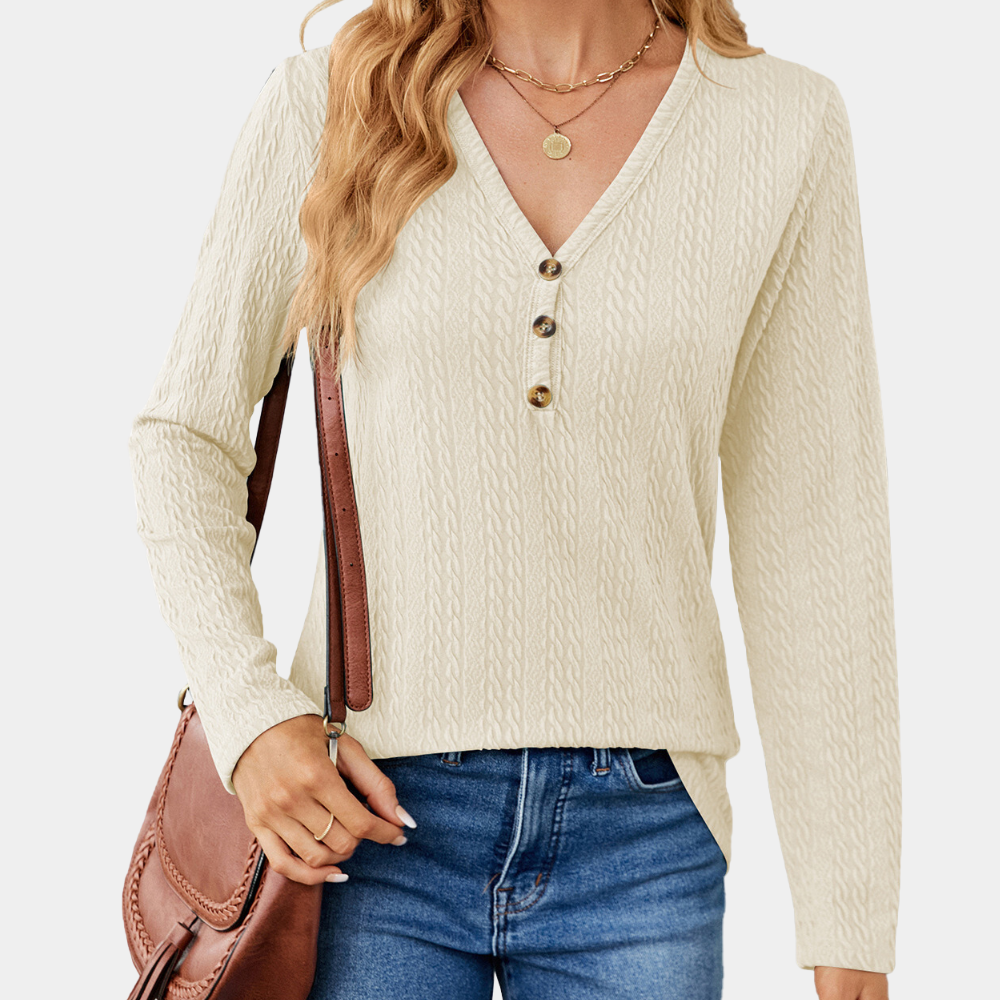 Selona | Zomers Shirt met Lange Mouwen in Lichte Stof