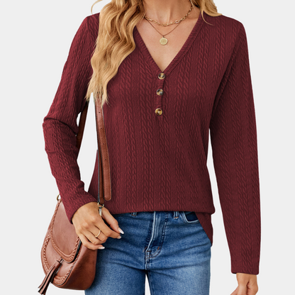 Selona | Zomers Shirt met Lange Mouwen in Lichte Stof