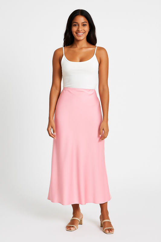 Sienna | Satijnen Midi Rok met Glanslook