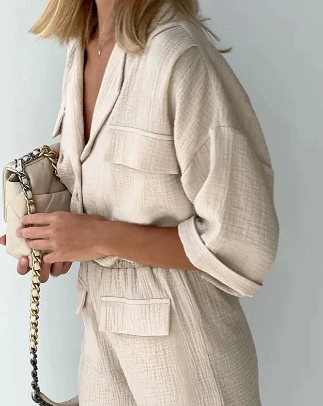Estelle | Katoenen Zomerset - Comfortabel en Stijlvol - Tweedelige Zomerset
