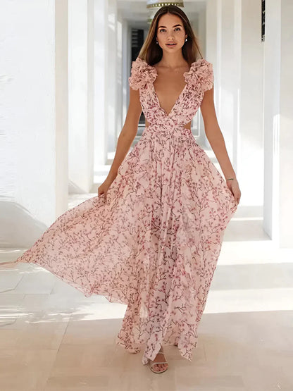 Dakota | Elegante maxi-jurk met sierlijke schouderruches