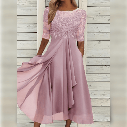 Kalina | Luchtige Midi Jurk vol Zomerse Elegant