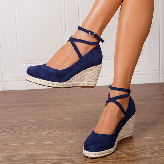 Seona | Blauwe Espadrilles – De Perfecte Zomersandalen met een Stijlvolle Hak