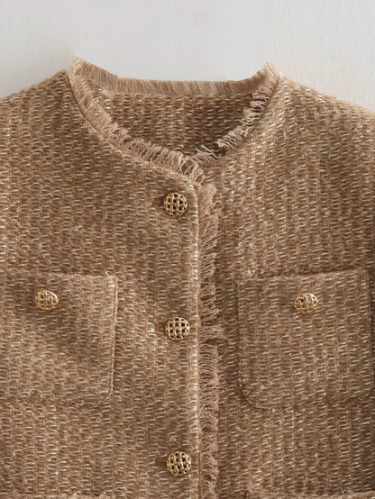 Fleur | Trendy Modieuze patroon bouclé jacket