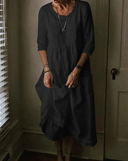 Carmin | Relaxte katoenen linnen jurk met oversized fit