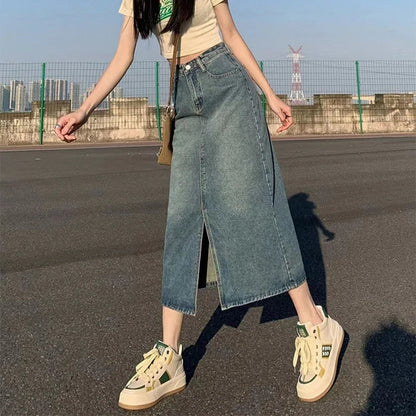 Mirella | Jeans Rok Met Hoge Taille – Denim Streetstyle