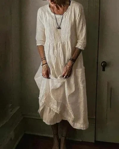 Carmin | Relaxte katoenen linnen jurk met oversized fit