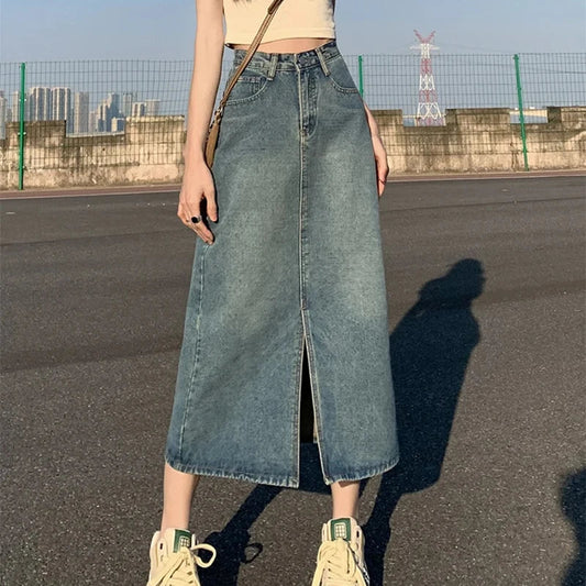 Mirella | Jeans Rok Met Hoge Taille – Denim Streetstyle
