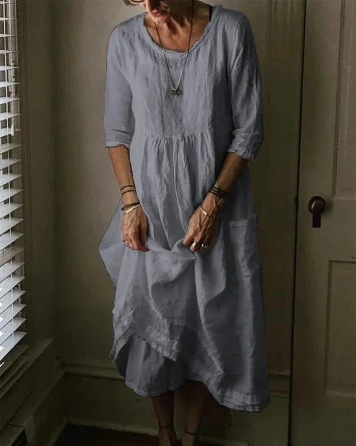 Carmin | Relaxte katoenen linnen jurk met oversized fit
