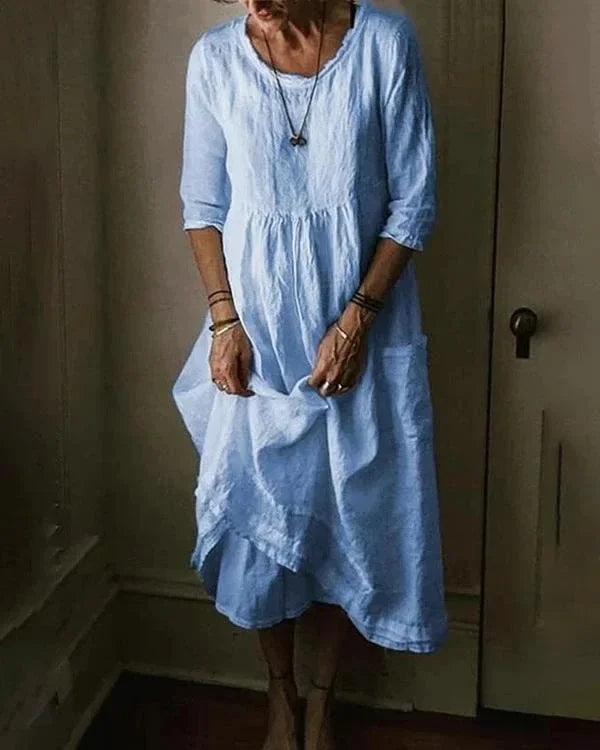 Carmin | Relaxte katoenen linnen jurk met oversized fit