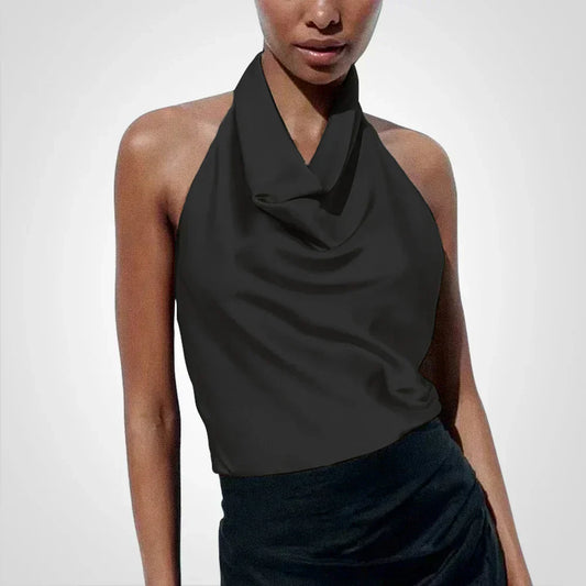 Sienna | Elegante Haltertop van Satijn vol Zomerse Flair