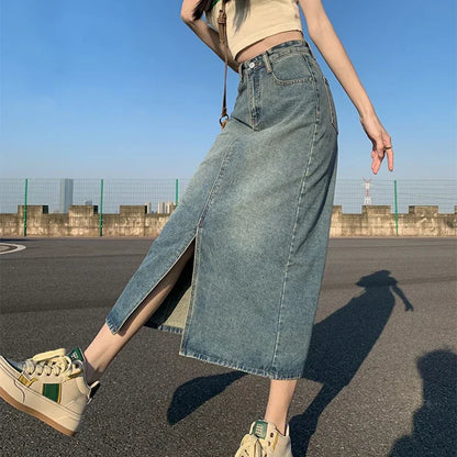 Mirella | Jeans Rok Met Hoge Taille – Denim Streetstyle