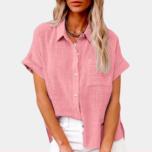 Celss | Zomerblouse van Katoen en Linnen met Relaxte Pasvorm