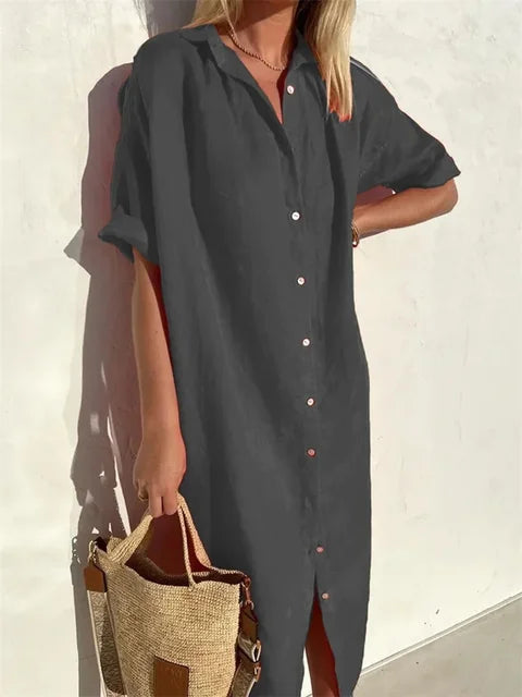 Elara | Chic Zomerjurk met Elegante Lijnen en Luchtige Valling