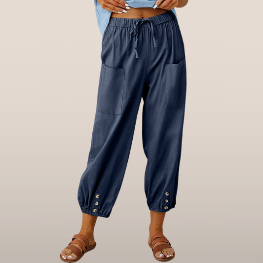 Kenly | Relaxte Broek met Elastische Boorden en Zomerse Comfort
