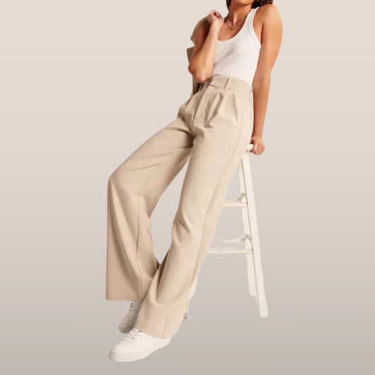 Marieke | Zomerse Broek met Wijde Pijpen en Verfijnde Taille