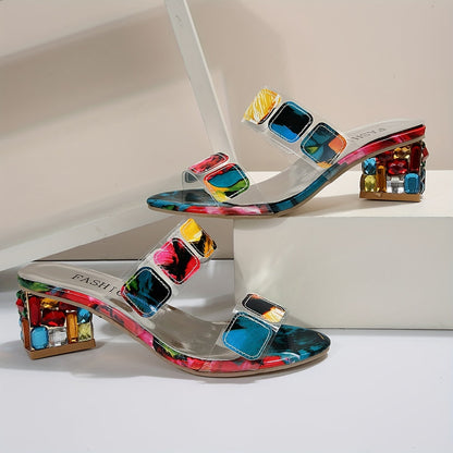 Elena | Kleurrijke Sandalen met Hakken