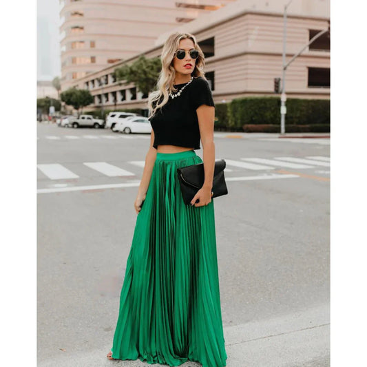 Henne | Trendy Geplooide Rok met Luchtige Valling