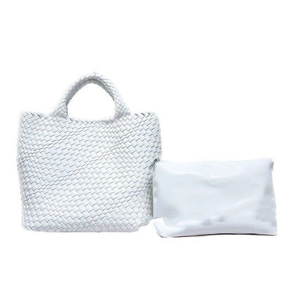 Seana | Strand Shopper – Gevlochten Dames Tas met Pouch