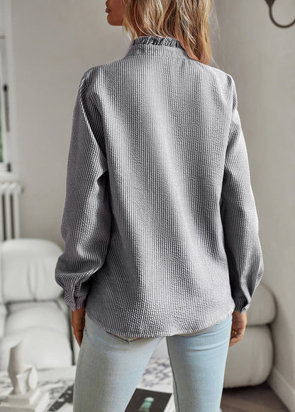 Marrianne | Elegante Ruffle Blouse met Opstaande Kraag voor Dames – Verkrijgbaar in Meerdere Kleuren