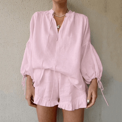 Saphira | Losse Blouse en Shorts - Tweedelige Zomerset