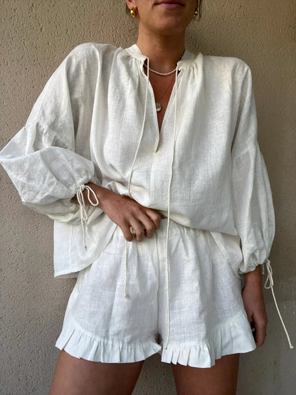 Saphira | Losse Blouse en Shorts - Tweedelige Zomerset