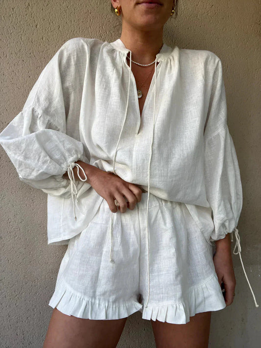 Saphira | Losse Blouse en Shorts - Tweedelige Zomerset