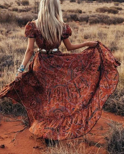 Azaria | Maxi Jurk met Bohemian Paisley Print voor Vrije, Zomerse Dagen