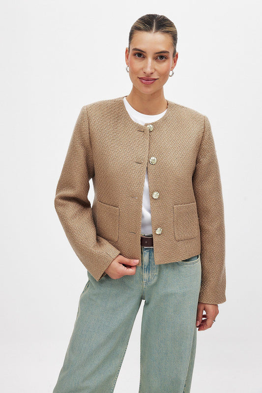 Fleur | Trendy Modieuze patroon bouclé jacket