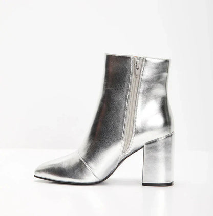 Silvie | Trendy Zilveren Enkellaarsjes voor Dames